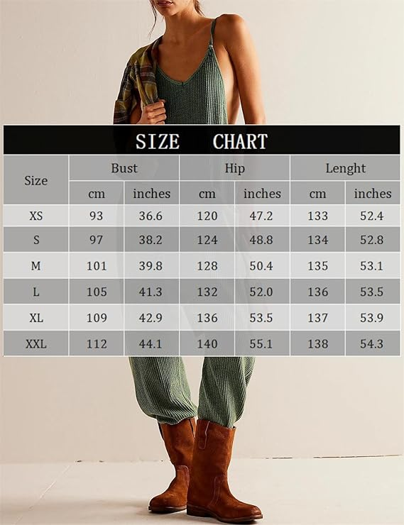 Women's Sleeveless Jumpsuits Casual Waffle Knit Rompers V Neck Loose Overalls Spaghetti Strap One Piece Jumpsuits